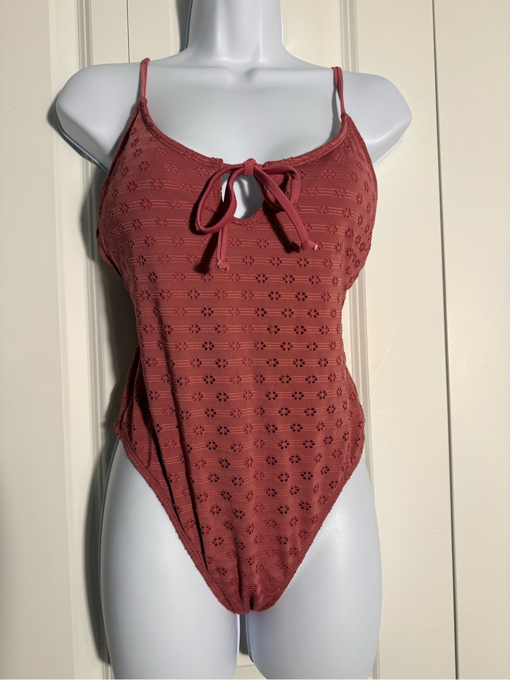 Target Rose Pink Eyelet One-Piece Swimsuit